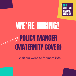 We're hiring! Policy manager (maternity cover). Visit our website for more information